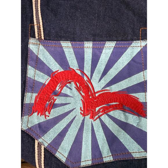 Evisu Heritage Selvedge Jeans 34x32 – Rare Painted Pocket Japanese Denim - Picture 7 of 15